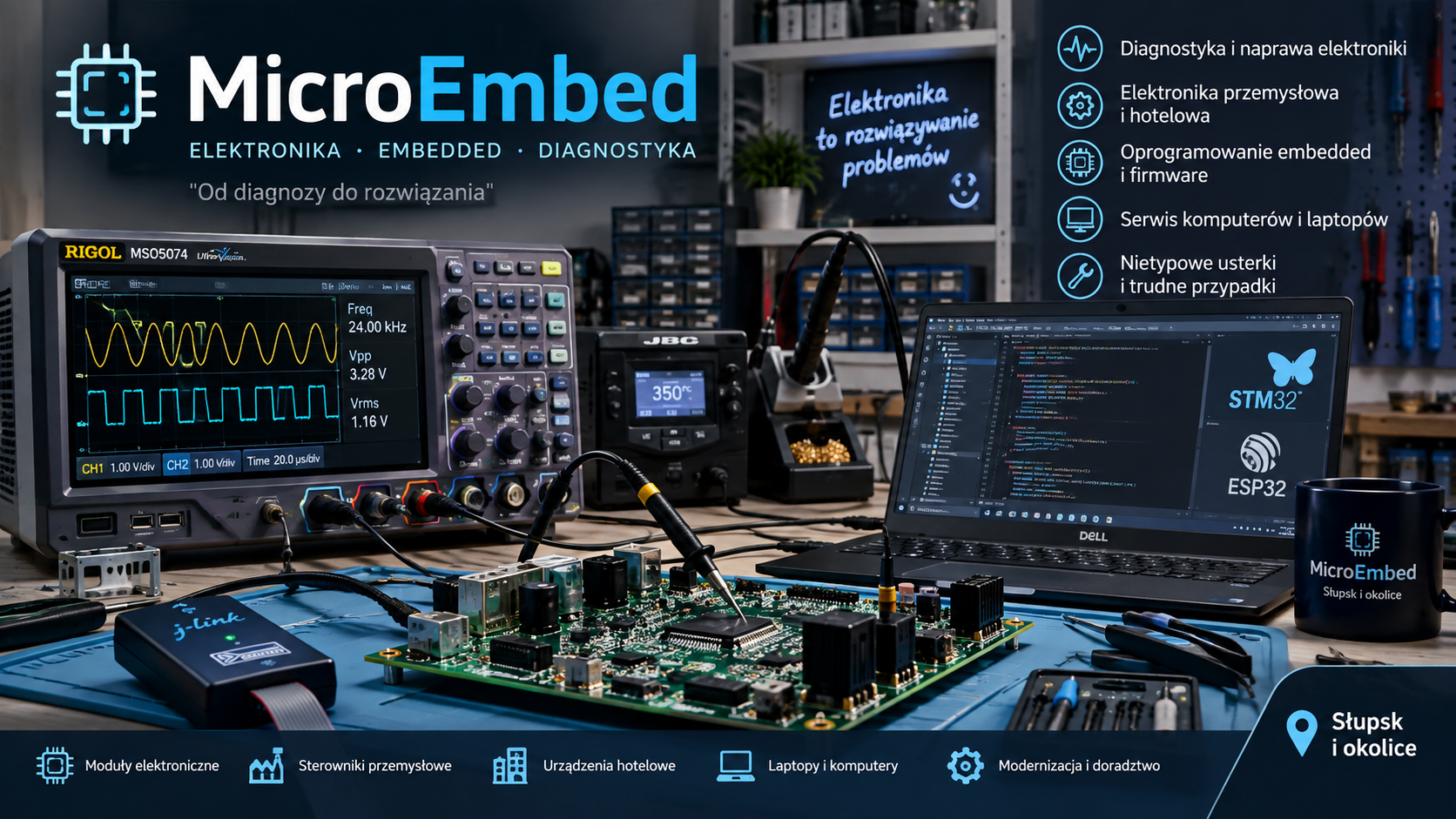 MicroEmbed — elektronika, embedded i diagnostyka. Usługi dla klientów ze Słupska i okolic.